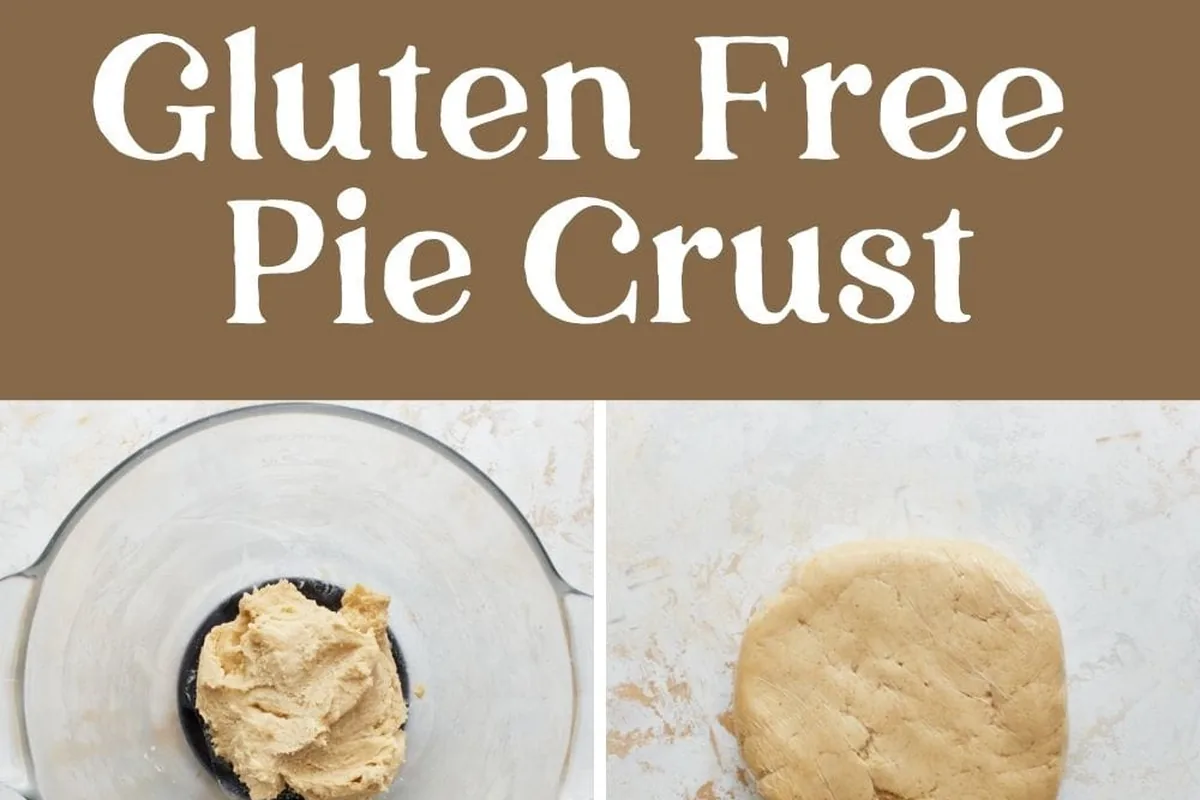 Close-up of a flaky, layered gluten-free pie crust showing tender pastry flakes