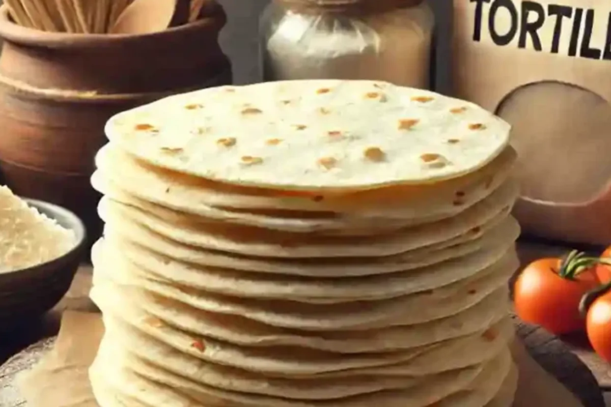 Soft stack of homemade gluten-free flour tortillas